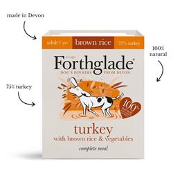 Forthglade Turkey with brown rice & vegetables natural wet dog food (395g)
