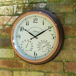 Astbury Wall Clock & Thermometer 15" 38Cm
