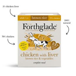 Forthglade Chicken with liver, brown rice & vegetables natural wet dog food (395g)