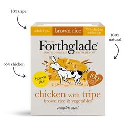 Fortglade Chicken with tripe, brown rice & vegetables natural wet dog food (395g)
