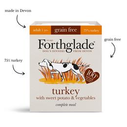 Forthglade Turkey with sweet potato & vegetables natural wet dog food (395g)
