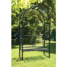 Lattice Arch with Bench - Black SAVE £100