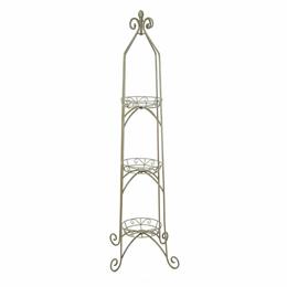 Scroll Top 3-Tier Plant Stand - Antique Willow