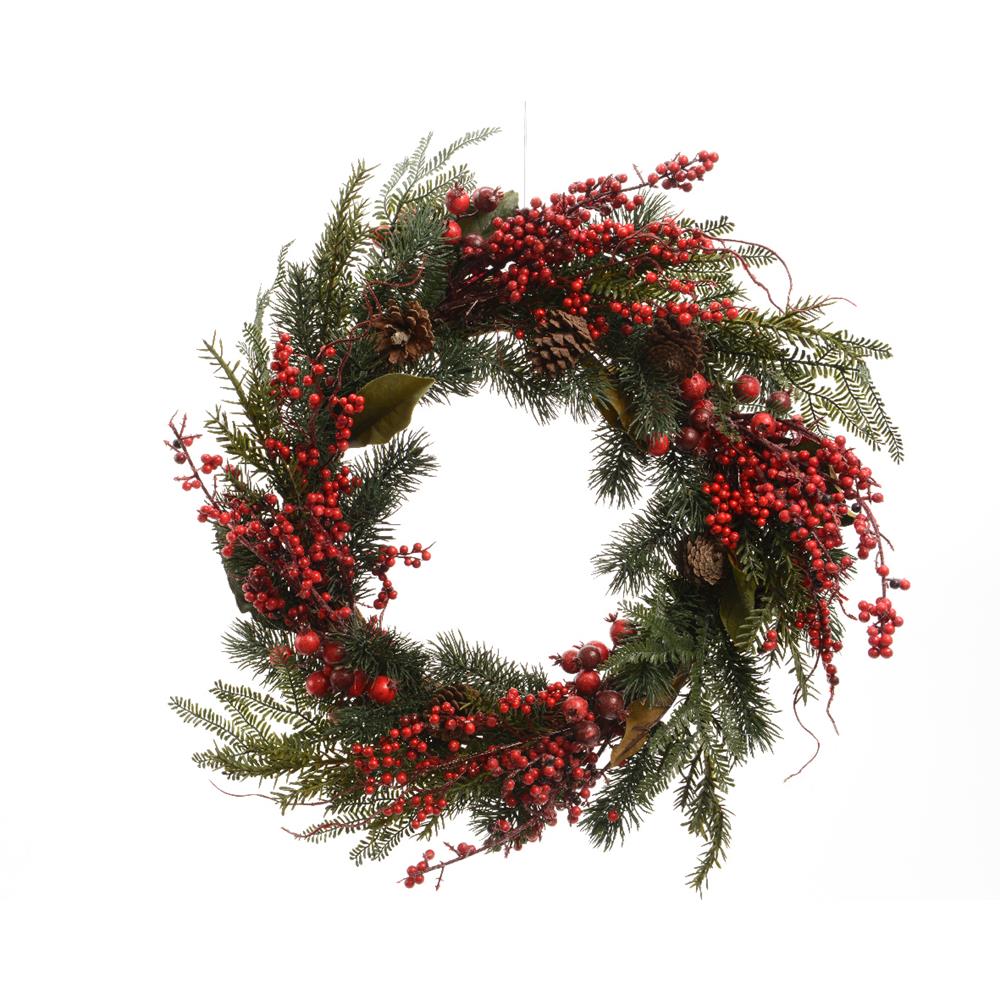 Wreath with Berries & Pinecones