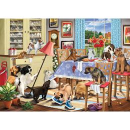 JIGSAW 1000 PIECE RECTANGULAR - DOGS IN THE DINING ROOM (L)