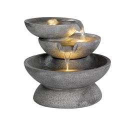 THREE CASCADING BOWLS FOUNTAIN WITH LED