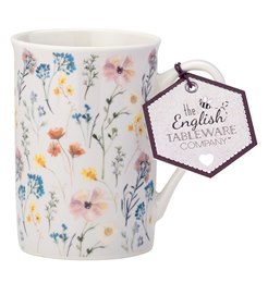 Pressed flowers Flare Rim Mug - Cream