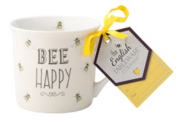 Bee Happy Fine China Mug - 'bee happy' (Cream) 