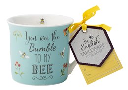Bee Happy Fine China Mug - 'you are the bumble to my bee' (Blue)